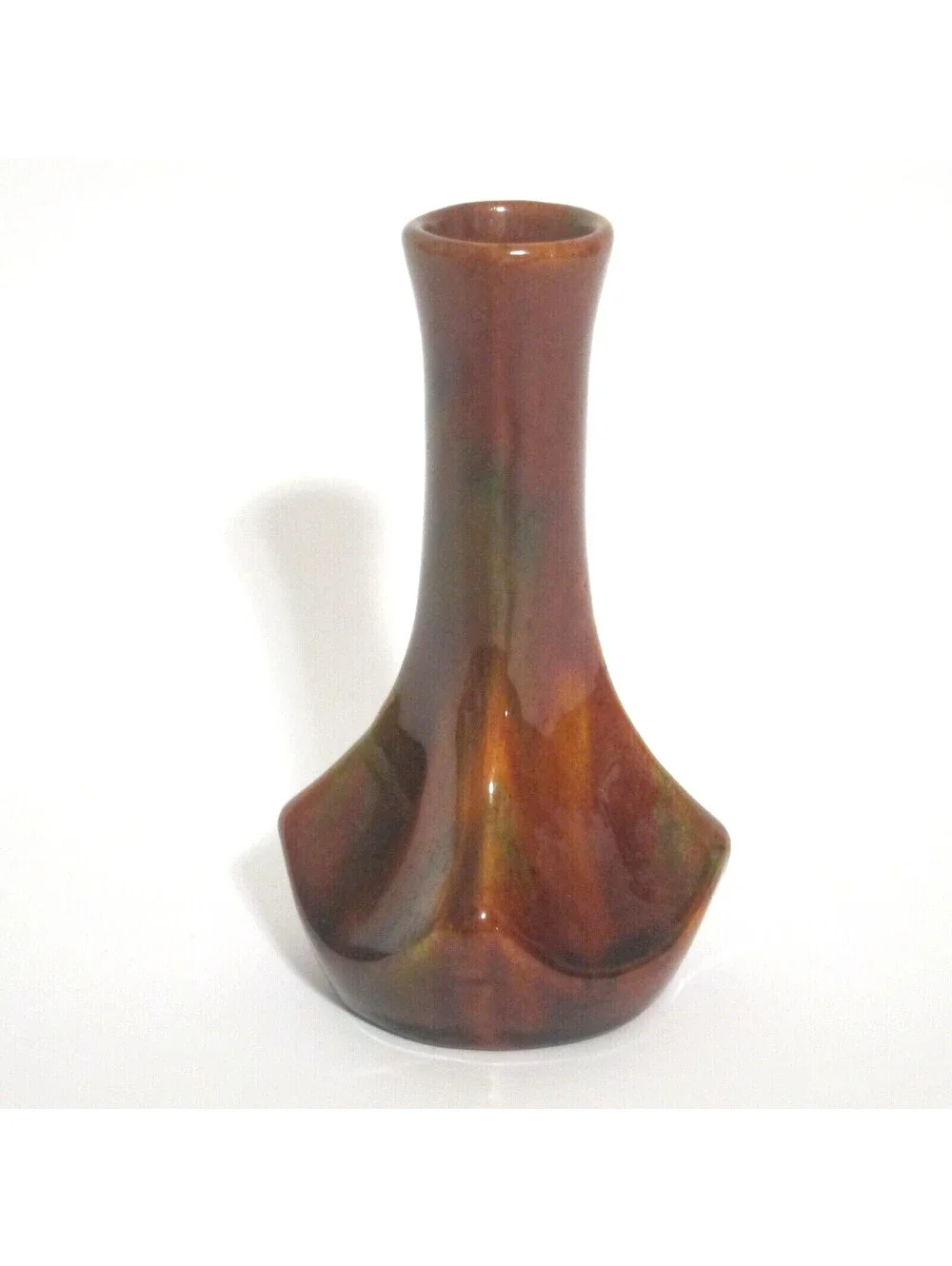 Antique Rockingham Glaze Art Pottery Bud Vase 5.5